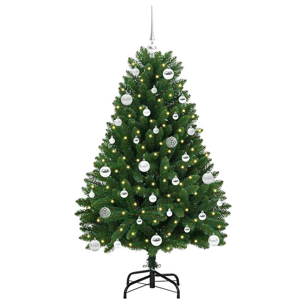 Tekojoulukuusi 150 cm, Vihreä, LED-valoilla PVC ja metalli