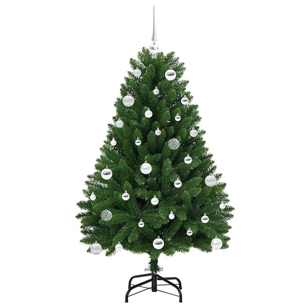 Tekojoulukuusi 150 cm, Vihreä, LED-valoilla PVC ja metalli