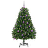 Vihreä tekojoulukuusi 150 cm LED-valoilla PVC ja metalli