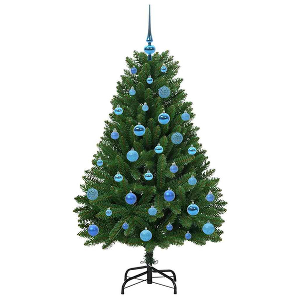 LED-valoilla varustettu tekojoulukuusi Vihreä 150 cm PVC ja metalli