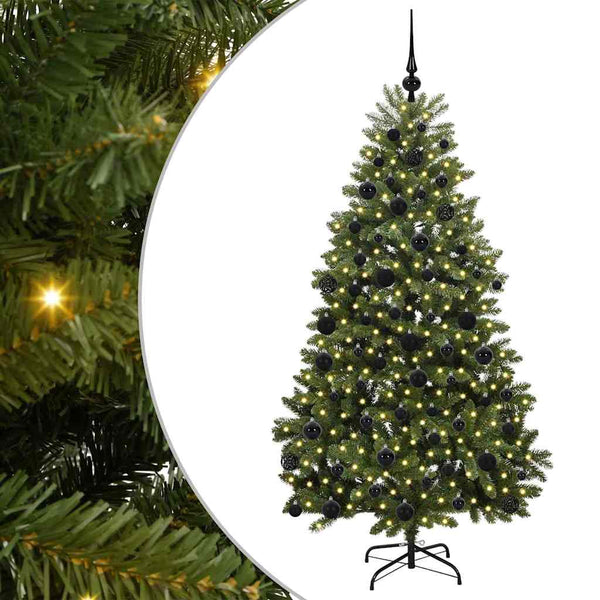 Tekojoulukuusi 300 LED-valoilla, 180 cm, vihreä, PVC ja metalli