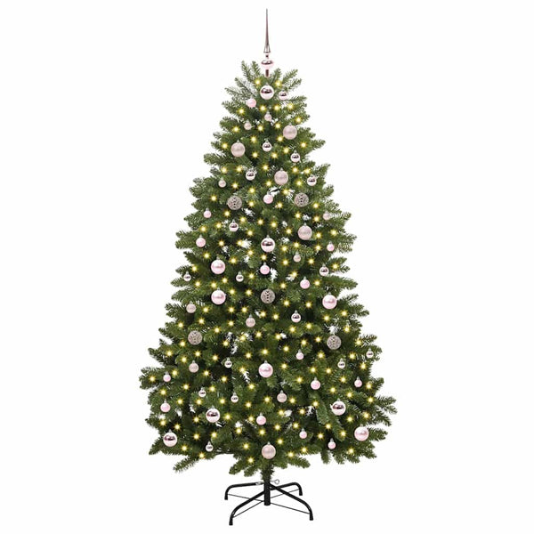 Vihreä tekojoulukuusi 300 LED-valolla, 180 cm, PVC ja metalli