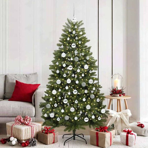 Tekojoulukuusi 300 LED-valoilla Vihreä 180 cm PVC ja metalli