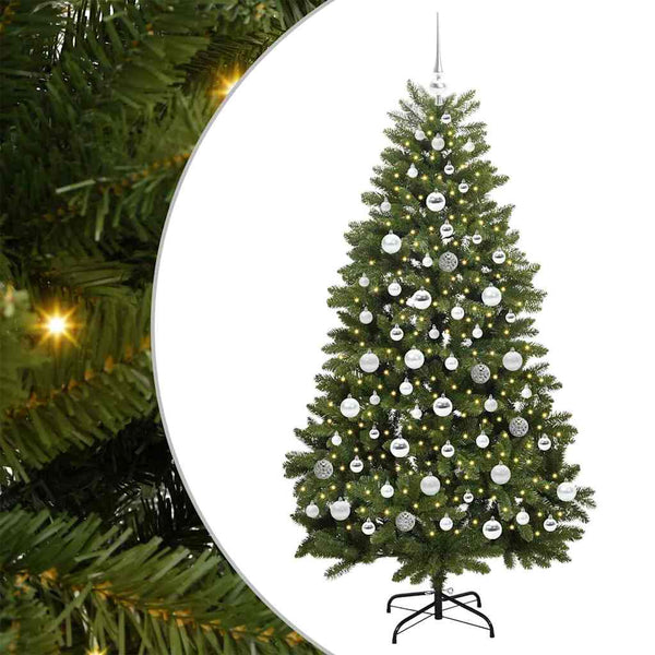Tekojoulukuusi 300 LED-valoilla Vihreä 180 cm PVC ja metalli
