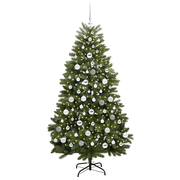 Tekojoulukuusi 300 LED-valoilla Vihreä 180 cm PVC ja metalli