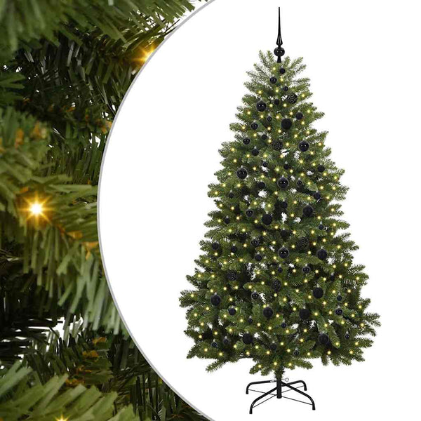 Tekojoulukuusi Vihreä 210 cm, 300 LED-valoilla, PVC ja metalli