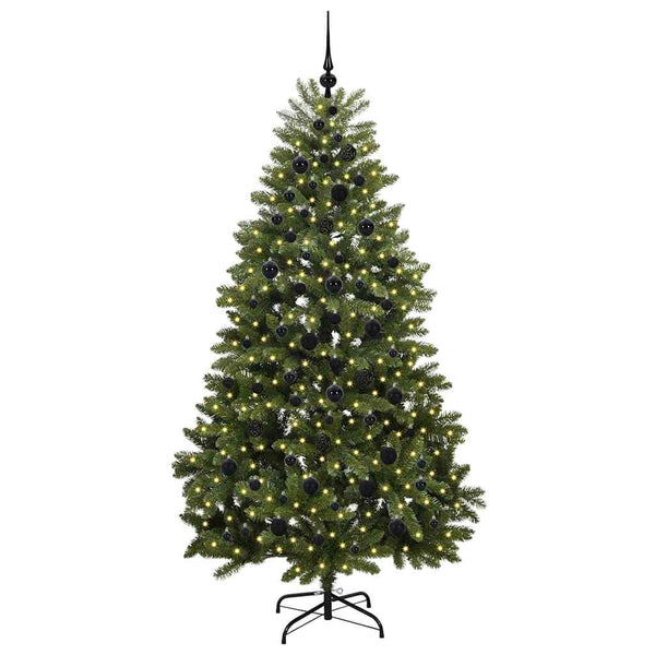 Tekojoulukuusi Vihreä 210 cm, 300 LED-valoilla, PVC ja metalli