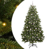 Vihreä 210 cm tekojoulukuusi, 300 LED-valolla, PVC ja metalli