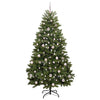 Vihreä 210 cm tekojoulukuusi, 300 LED-valolla, PVC ja metalli
