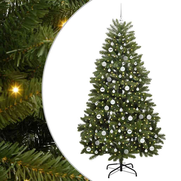 Tekojoulukuusi 210 cm 300 LEDiä Lämpimän Valkoinen PVC ja teräs