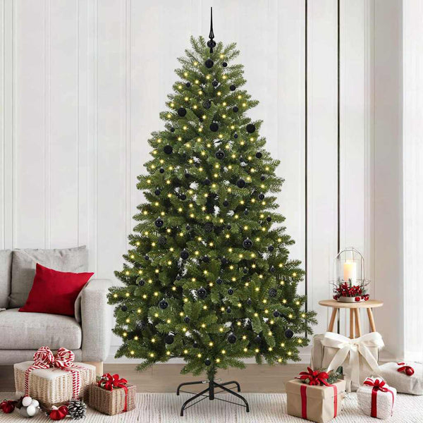 PVC ja metalli, tekojoulukuusi vihreä 240 cm, jossa 300 LED-valoa
