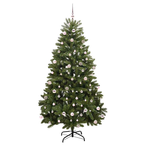Vihreä tekojoulukuusi 240 cm, PVC ja metalli, 300 LED-valoa