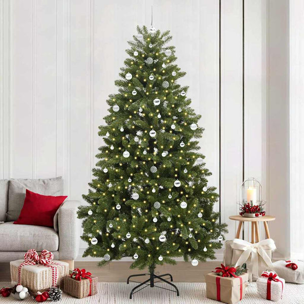 Tekojoulukuusi 300 LED-valoilla Vihreä 240 cm PVC ja metalli