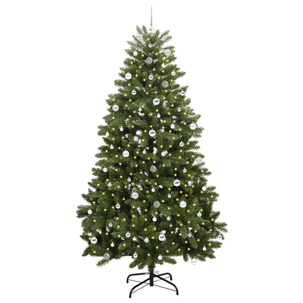 Tekojoulukuusi 300 LED-valoilla Vihreä 240 cm PVC ja metalli