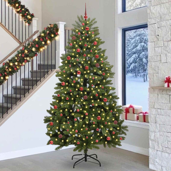 Tekojoulukuusi 300 LED-valoilla Vihreä 270 cm PVC ja metalli