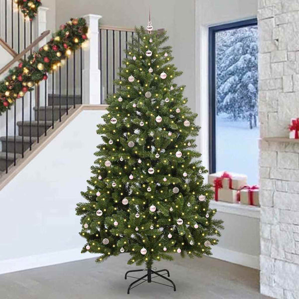 Tekojoulukuusi 300 LED-valoilla Vihreä 270 cm PVC ja metalli
