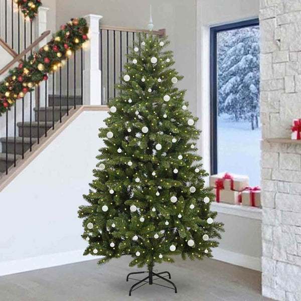 Tekojoulukuusi 300 LED-valoilla Vihreä 270 cm PVC ja metalli
