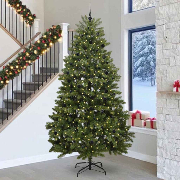 Tekojoulukuusi 300 LED-valoilla Vihreä 300 cm PVC ja metalli
