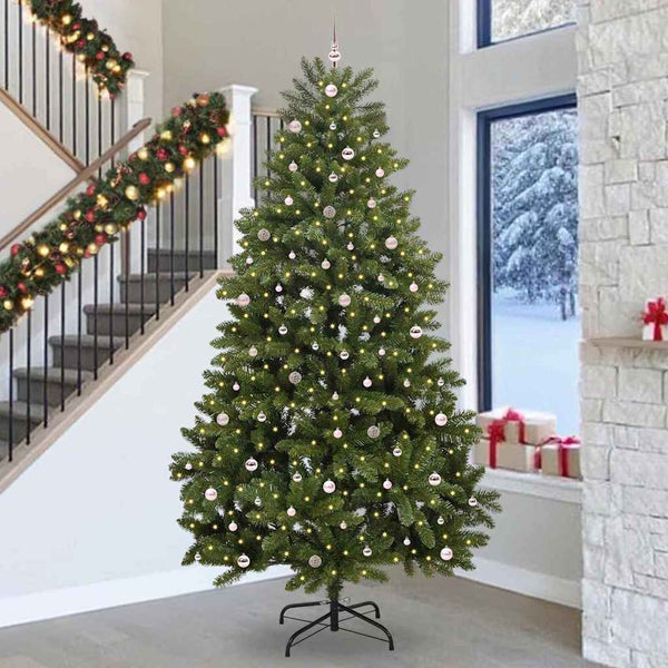 Tekojoulukuusi 300 LED-valoilla Vihreä 300 cm PVC ja metalli