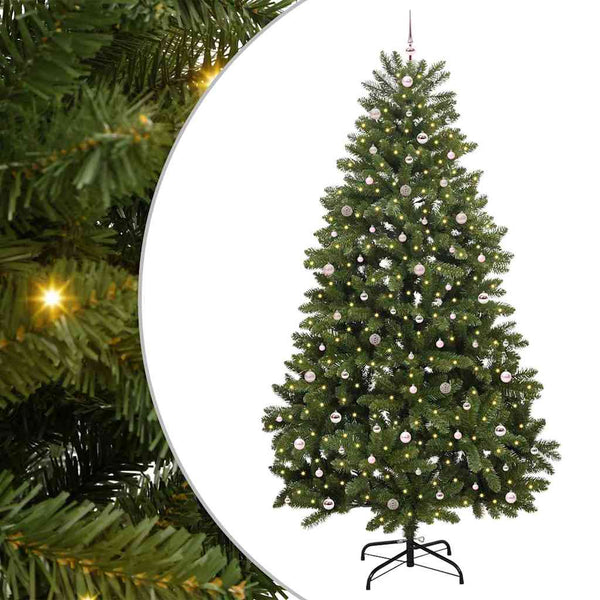 Tekojoulukuusi 300 LED-valoilla Vihreä 300 cm PVC ja metalli