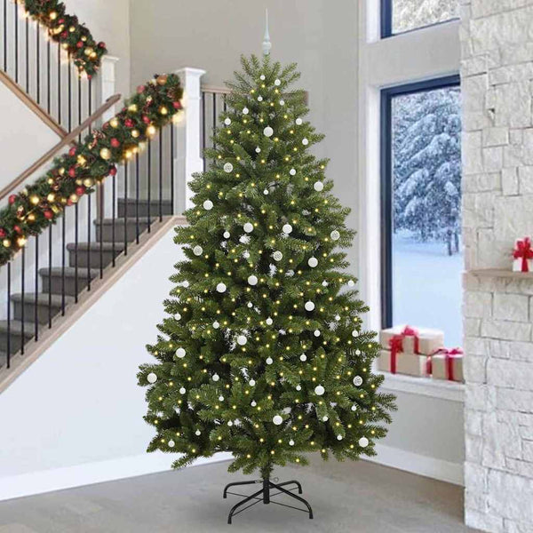 Tekojoulukuusi 300 LED-valoilla Vihreä 300 cm PVC ja metalli