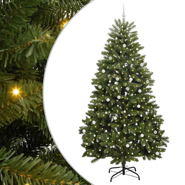 Tekojoulukuusi 300 LED-valoilla Vihreä 300 cm PVC ja metalli