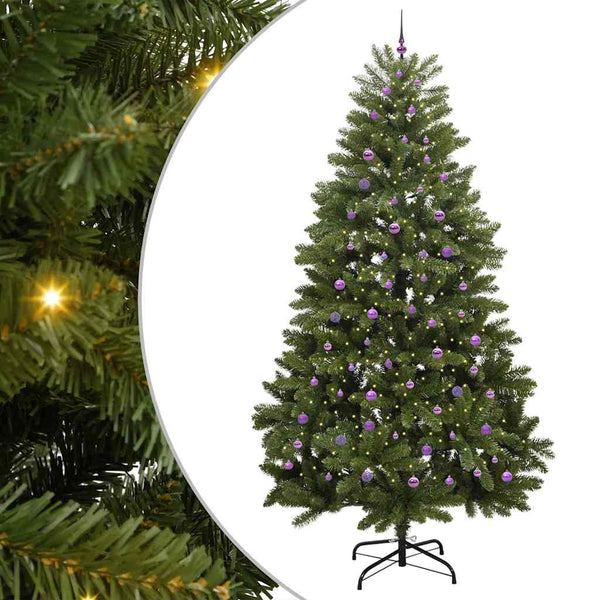 Tekojoulukuusi 300 LED-valoilla Vihreä 300 cm PVC ja metalli
