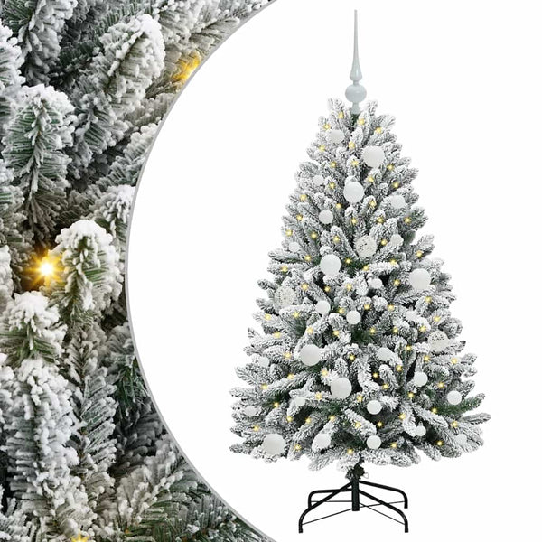 Värit vihreä ja valkoinen, tekojoulukuusi 120 cm, materiaali PVC ja metalli