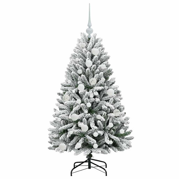 Värit vihreä ja valkoinen, tekojoulukuusi 120 cm, materiaali PVC ja metalli