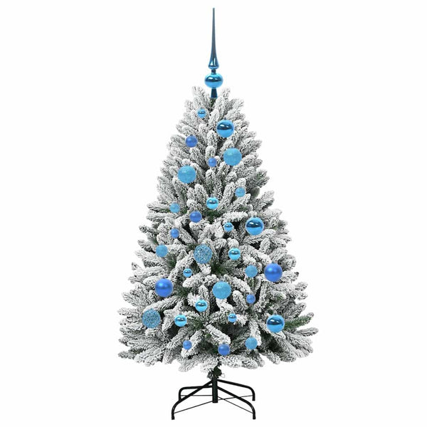 Tekojoulukuusi 120 cm väreissä vihreä ja valkoinen PVC ja metalli