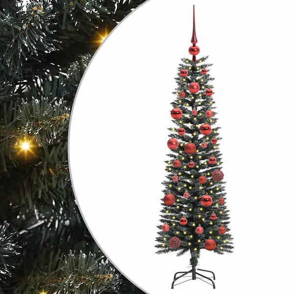 Tekojoulukuusi jalustalla Vihreä 150 cm PVC ja muovi ja teräs