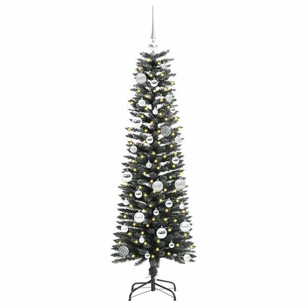 Tekojoulukuusi jalustalla Vihreä 150 cm PVC ja muovi ja teräs