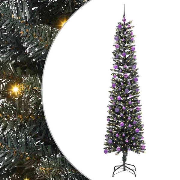 Tekojoulukuusi jalustalla Vihreä 210 cm PVC ja muovi ja teräs