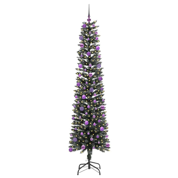 Tekojoulukuusi jalustalla Vihreä 210 cm PVC ja muovi ja teräs