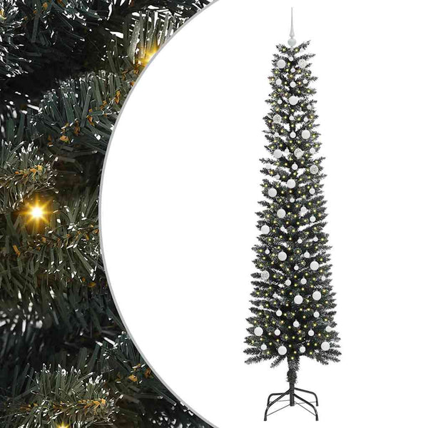 Tekojoulukuusi jalustalla Vihreä 240 cm PVC ja muovi ja teräs
