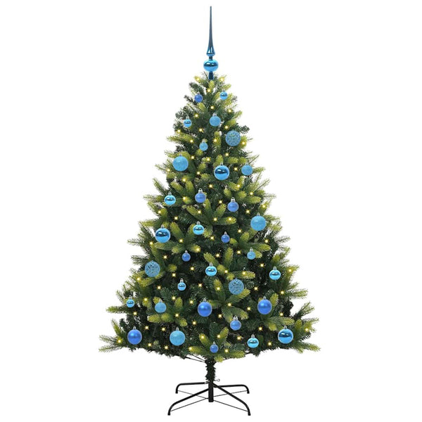 Keinotekoinen taitettava joulukuusi 150 LEDiä Vihreä 150 cm