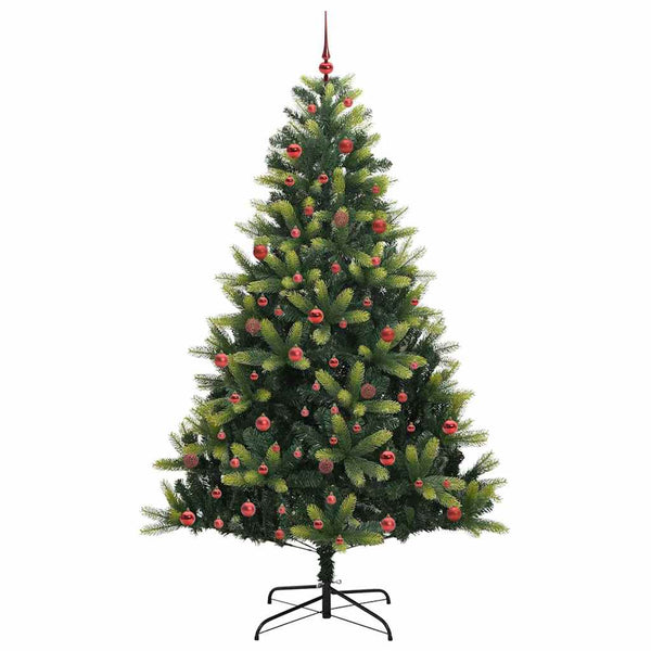 Tekoinen Kaatuva Joulukuusi 300 LEDiä Vihreä 210 cm PVC ja PE