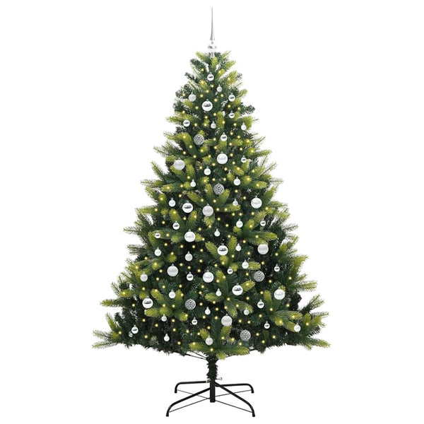 Tekoinen Kaatuva Joulukuusi 300 LEDiä Vihreä 210 cm PVC ja PE