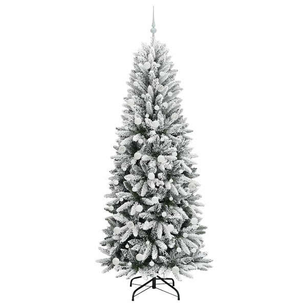 Tekokuusi joulupalloilla 210 cm 300 LEDiä Lämpimän Valkoinen