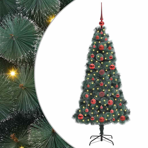 Tekoinen Esivalmistettu Joulukuusi Pallosetillä Vihreä 120 cm