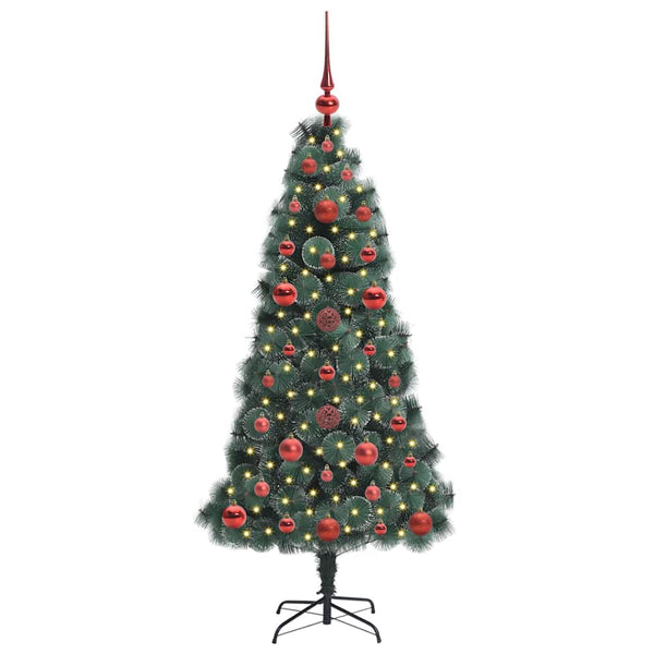 Tekoinen Esivalmistettu Joulukuusi Pallosetillä Vihreä 120 cm