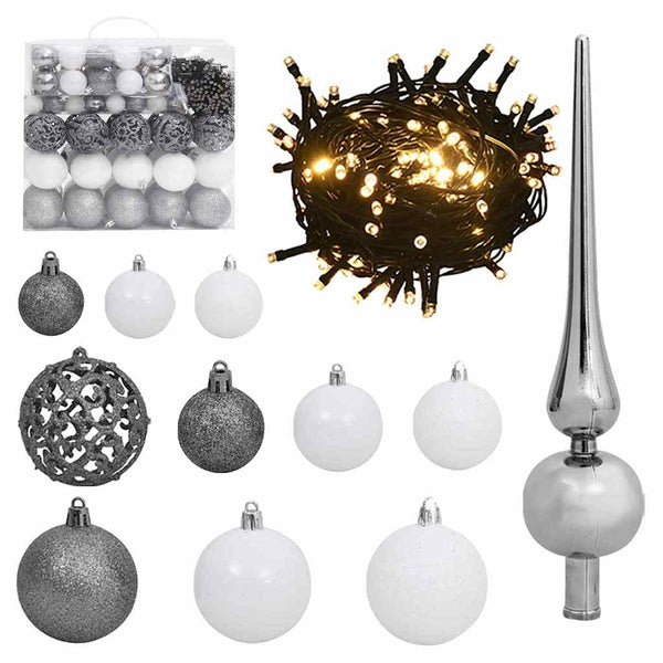 Tekosylinen esivalmistettu joulukuusi pallosetillä 210 cm PET