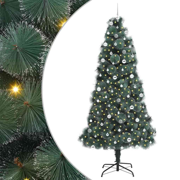 Teko pre-lit joulukuusi palloilla jalustalla Vihreä 240 cm PET