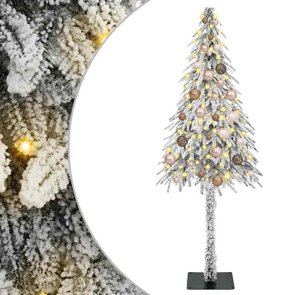 Joulukuusi 150 LED-valoilla Valkoinen 150 cm PE ja Teräs