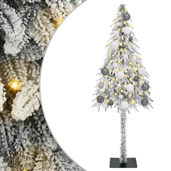Joulukuusi 150 LED-valoilla Valkoinen 150 cm PE ja Teräs