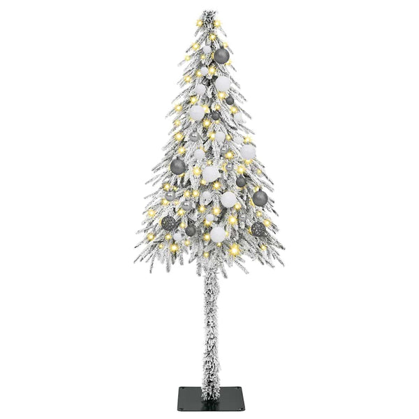 Joulukuusi 150 LED-valoilla Valkoinen 150 cm PE ja Teräs