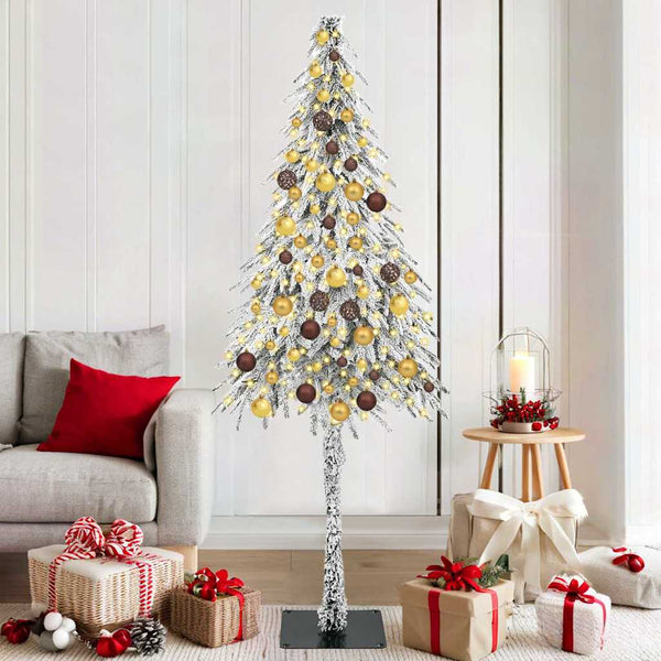 Joulukuusi 300 LED-valoilla Valkoinen 180 cm PE ja Teräs