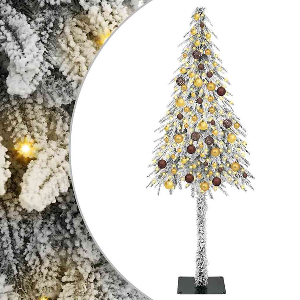 Joulukuusi 300 LED-valoilla Valkoinen 180 cm PE ja Teräs