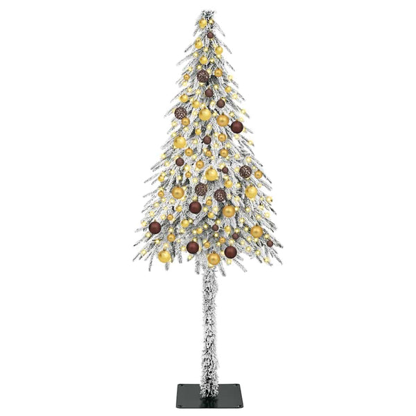 Joulukuusi 300 LED-valoilla Valkoinen 180 cm PE ja Teräs