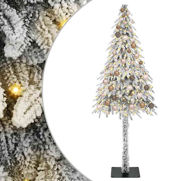 Joulukuusi 300 LED-valoilla Valkoinen 180 cm PE ja Teräs